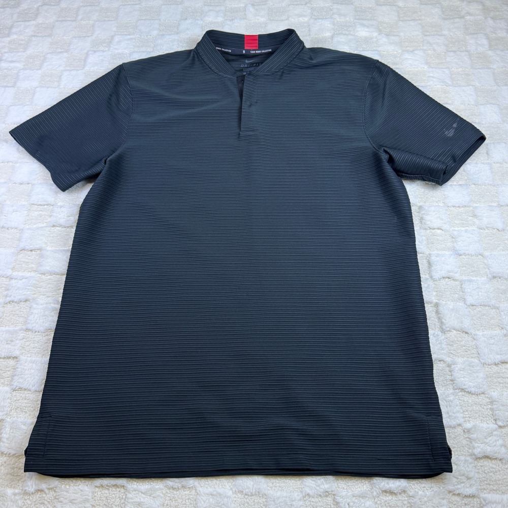 Nike Tiger Woods Collection Dri-FIT Golf Polo Black Blade Collar Mens Medium